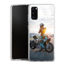 Silikon Glitter Case transparent-silber