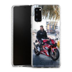 Silikon Glitter Case transparent-silber