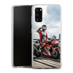 Silikon Glitter Case transparent-silber