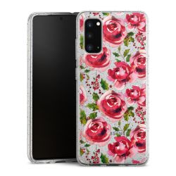 Silikon Glitter Case transparent-silber