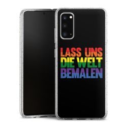 Silikon Glitter Case transparent-silber