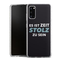 Silikon Glitter Case transparent-silber