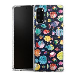 Silikon Glitter Case transparent-silber