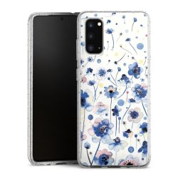 Silikon Glitter Case transparent-silber