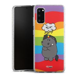 Silikon Glitter Case transparent-silber