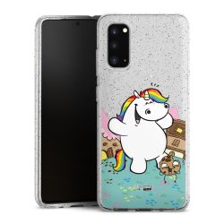 Silikon Glitter Case transparent-silber