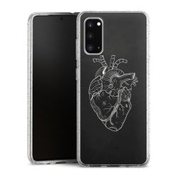 Silikon Glitter Case transparent-silber