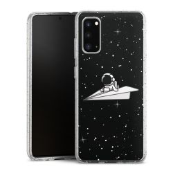 Silikon Glitter Case transparent-silber