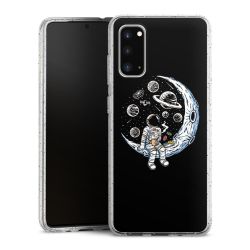 Silikon Glitter Case transparent-silber