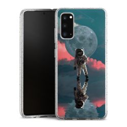 Silikon Glitter Case transparent-silber