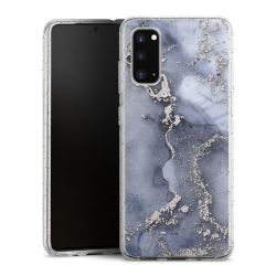 Silikon Glitter Case transparent-silber