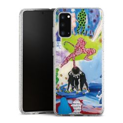 Silikon Glitter Case transparent-silber