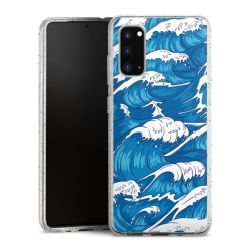 Silikon Glitter Case transparent-silber