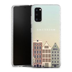 Silikon Glitter Case transparent-silber