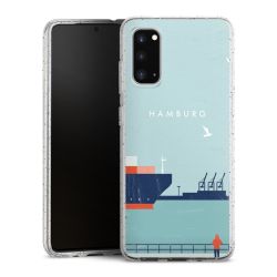 Silikon Glitter Case transparent-silber