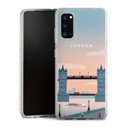 Silikon Glitter Case transparent-silber