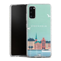 Silikon Glitter Case transparent-silber