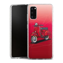 Silikon Glitter Case transparent-silber