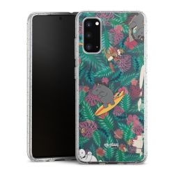 Silikon Glitter Case transparent-silber