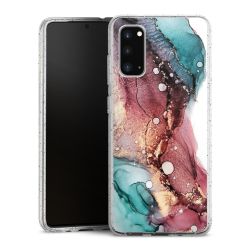 Silikon Glitter Case transparent-silber