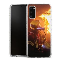 Silikon Glitter Case transparent-silber