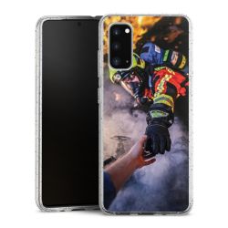 Silikon Glitter Case transparent-silber