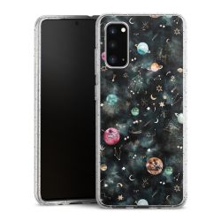 Silikon Glitter Case transparent-silber