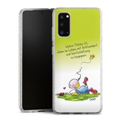 Silikon Glitter Case transparent-silber