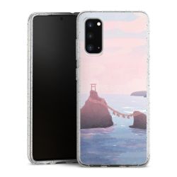 Silikon Glitter Case transparent-silber