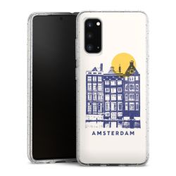 Silikon Glitter Case transparent-silber