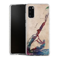 Silikon Glitter Case transparent-silber