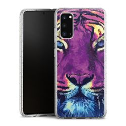 Silikon Glitter Case transparent-silber