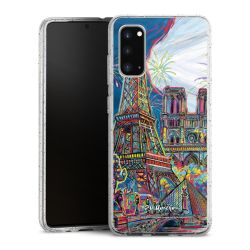 Silikon Glitter Case transparent-silber