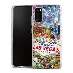 Silikon Glitter Case transparent-silber