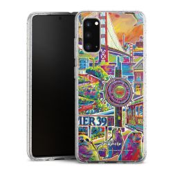 Silikon Glitter Case transparent-silber