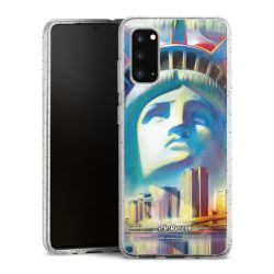 Silikon Glitter Case transparent-silber