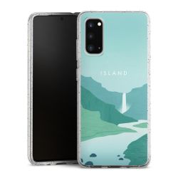 Silikon Glitter Case transparent-silber