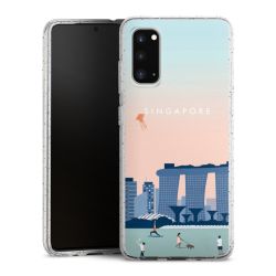 Silikon Glitter Case transparent-silber