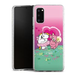 Silikon Glitter Case transparent-silber