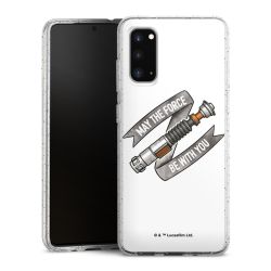 Silikon Glitter Case transparent-silber