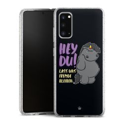 Silikon Glitter Case transparent-silber