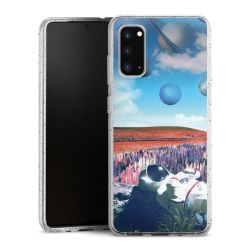 Silikon Glitter Case transparent-silber