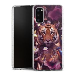 Silikon Glitter Case transparent-silber