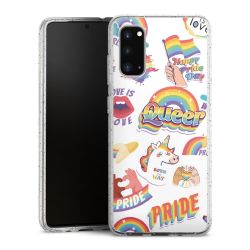 Silikon Glitter Case transparent-silber