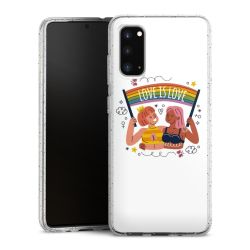 Silikon Glitter Case transparent-silber