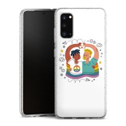 Silikon Glitter Case transparent-silber