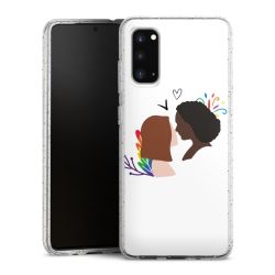 Silikon Glitter Case transparent-silber