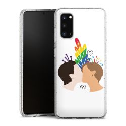 Silikon Glitter Case transparent-silber