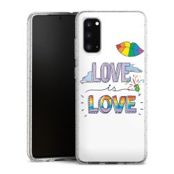 Silikon Glitter Case transparent-silber