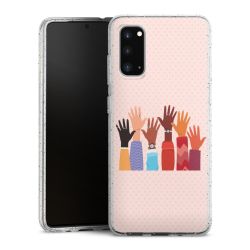 Silikon Glitter Case transparent-silber